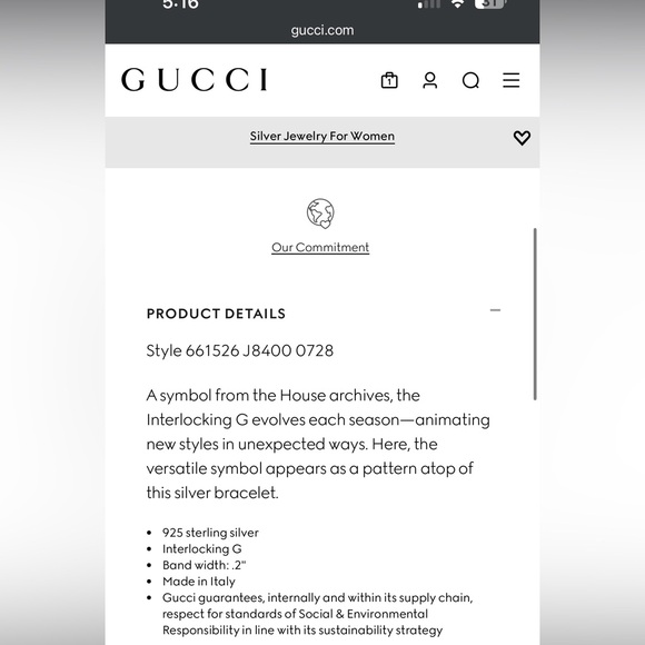 Women’s Gucci interlocking bracelet 17” - Picture 7 of 16